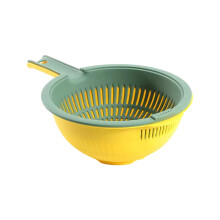 Double Colander and Bowl with Handle,Kitchen Food Strainer for Veggies, Fruits, Noodles,Berry