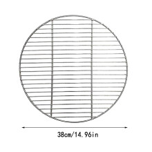 Opruiming! Rond roestvrijstalen grillrooster van 38 cm – Duurzaam barbecuerooster voor vuurkorven en grills, ideaal voor een gelijkmatige