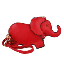 Bolso bandolera con forma de elefante, bolso retro de piel sintética con correa ajustable – Rojo, ideal para uso diario y viajes.