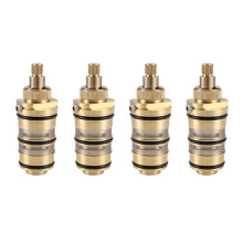 4X Brass Replacement Thermostatic Cartridge, Shower Mixer Valve Bar Repair Kit Bathroom Water Temperature Control Faucet