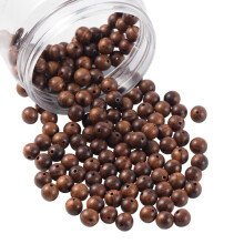 144pcs 8mm Natural Wooden Beads Finished Rosewood Beads Wooden Loose Spacer Beads for Jewelry Making and DIY Crafts - Coconut Brown