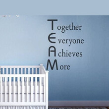 Inspirational Team Building Wall Decal – "Together Everyone Achieves More" Vinyl Sticker, Home Art Decor, Compatible with Smooth Walls