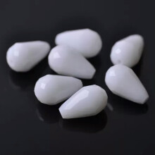 20pcs 15x10mm Teardrop Faceted Crystal Glass Losse Beads Bulk Wholesale Lot-301# Opaque White