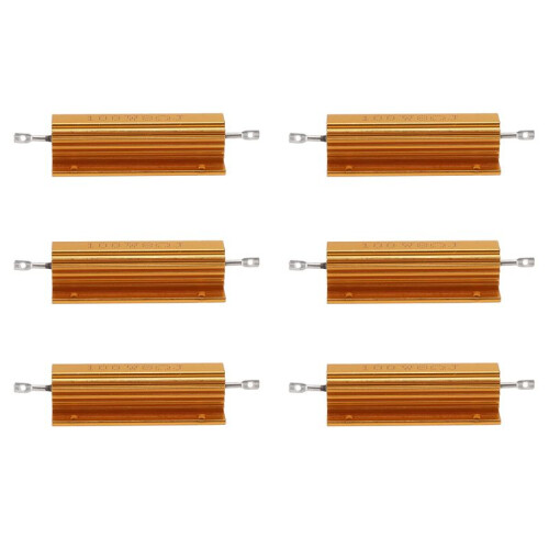 6X GuldaluminiumkläDd EffektmotståNd 100W, 8 Ohm 8R 1