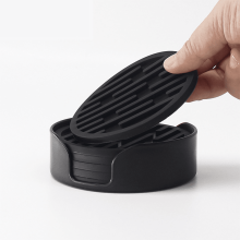 7pcs Silicone Coasters Set with Holder – Heat-Resistant, Non-Slip, Easy-Clean, Compatible with Any Glass Size