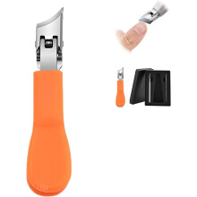 Nagelknipser mit Adlerschnabel-Design (3-teiliges Set), breite Backen, Spritzschutz, abgeschrägt für dicke/eingewachsene Zehennägel – Orange,