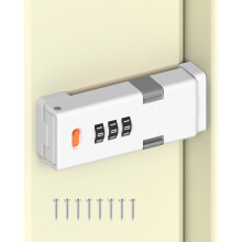 90 Barn Door Combo Lock, 3-Digit Keyless Lock for Cabinets, Drawers, Lockers, Sliding Doors – Black, Sturdy Gate Latch