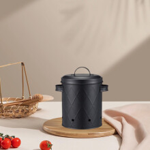 Mesh Fruit & Veg Storage Bucket – Iron Potato/Onion Jar w/Lid, Stain-Proof Cover, Sturdy Handles, Black/White, Multiple Sizes