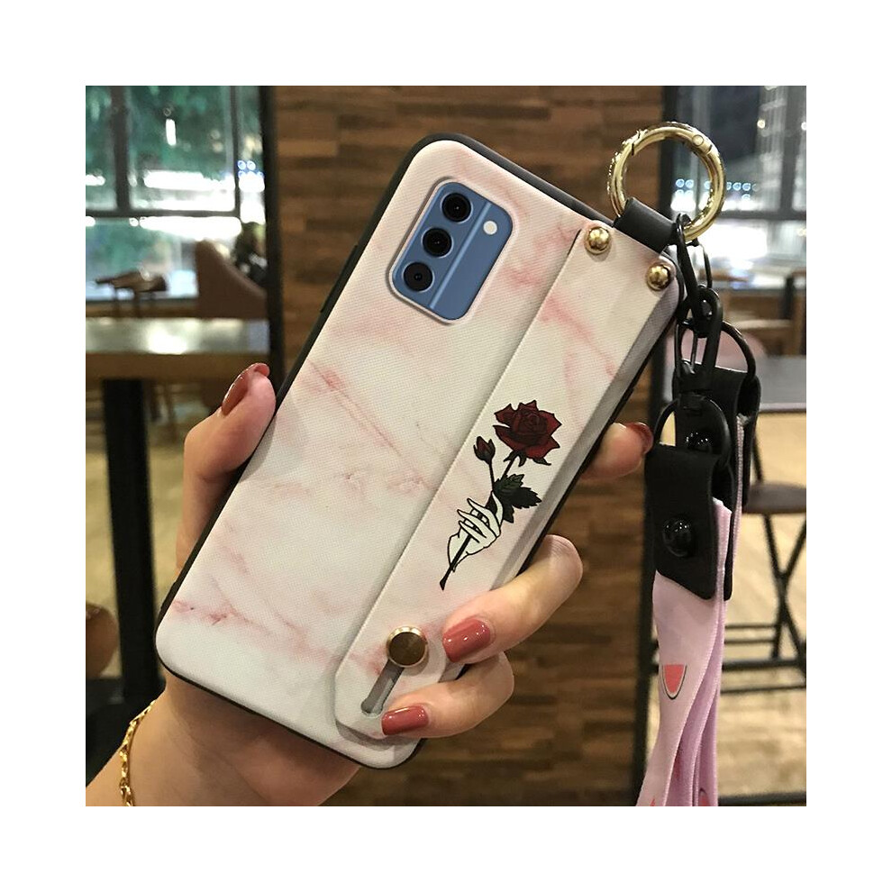 Nokia C300 4G Phone Case With Wristband, Flower Design, Soft Silicone, Waterproof, Dust-Resistant, Kickstand, Anti-Knock 9448483960847