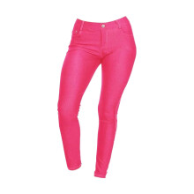 Jeans til dame, fargerike blyantbukser, casual jeans med liten føt, tynne jeans, damejeans, damejeans med høy midje (hot rosa, 30)