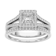 Women's Wedding Ring Gold-Plated Zircon Band Silver Size 8