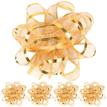 Present Bow Present Bows Golden Non-woven Fabric 5Pcs 1.97X1.97X1.97in