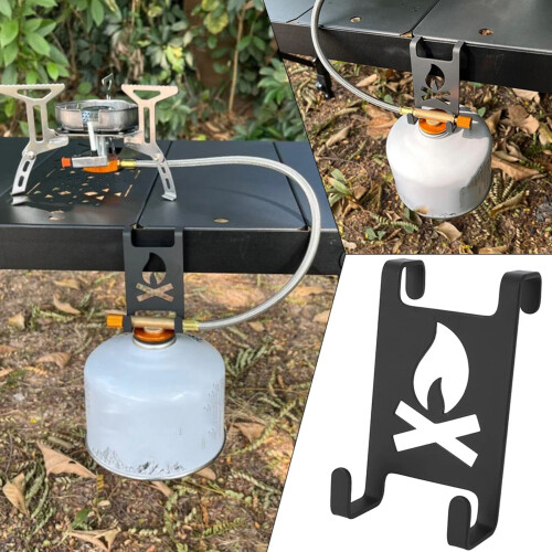 Lightweight Aluminium Alloy Camping Table Gas Tank Hooks, Space Saving, Multi-Purpose 2