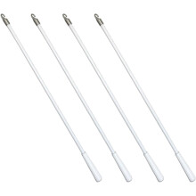4-pak 12" hvid vippestang til persienner i glasfiber med metalkrog – udskiftning af vertikal persiennerstyring, kompatibel med standardpersienner