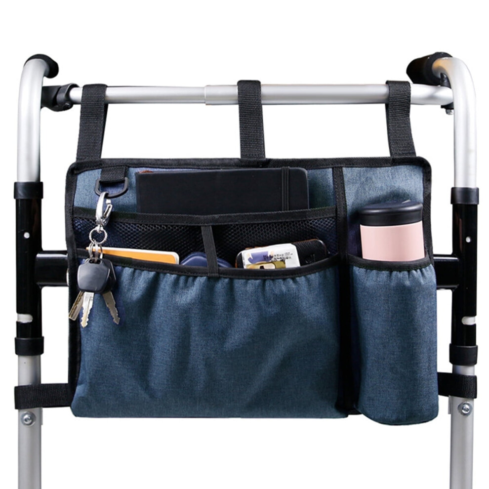 Walker Bag with Cup Holder, Large Capacity Organizer Pouch for Wheelchairs, Rollators & Foldable Walkers â 15.75x11.02in