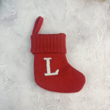 7" Knitted Personalized Christmas Stockings with Letters, Monogram Name Ornaments for Tree Decor – Compatible with 2024 Holiday Party