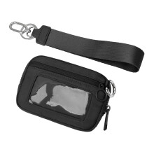 Waterproof Wristlet Pouch 1PC,Clear Card HolderPolyester ID & Credit Card Carrier for Secure Hands-Free Daily Commute