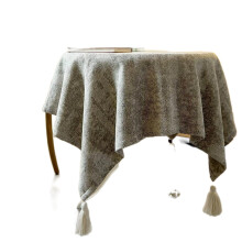Solid Color Tassel Tablecloth - Cotton Linen Table Cover for Kitchen Dining Room Restaurant Party Decoration