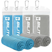 4-Pack Cooling Towels for Neck, Instant Chill, Reusable Microfiber Ice Towels – Super Absorbent & Breathable for Yoga, Gym, Running, Hiking, Golf &