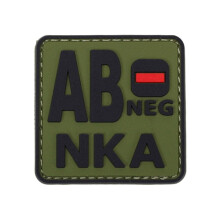 Blodtype POS NKA Medisinsk PVC-lapp, 3D-gummi, selvlysende