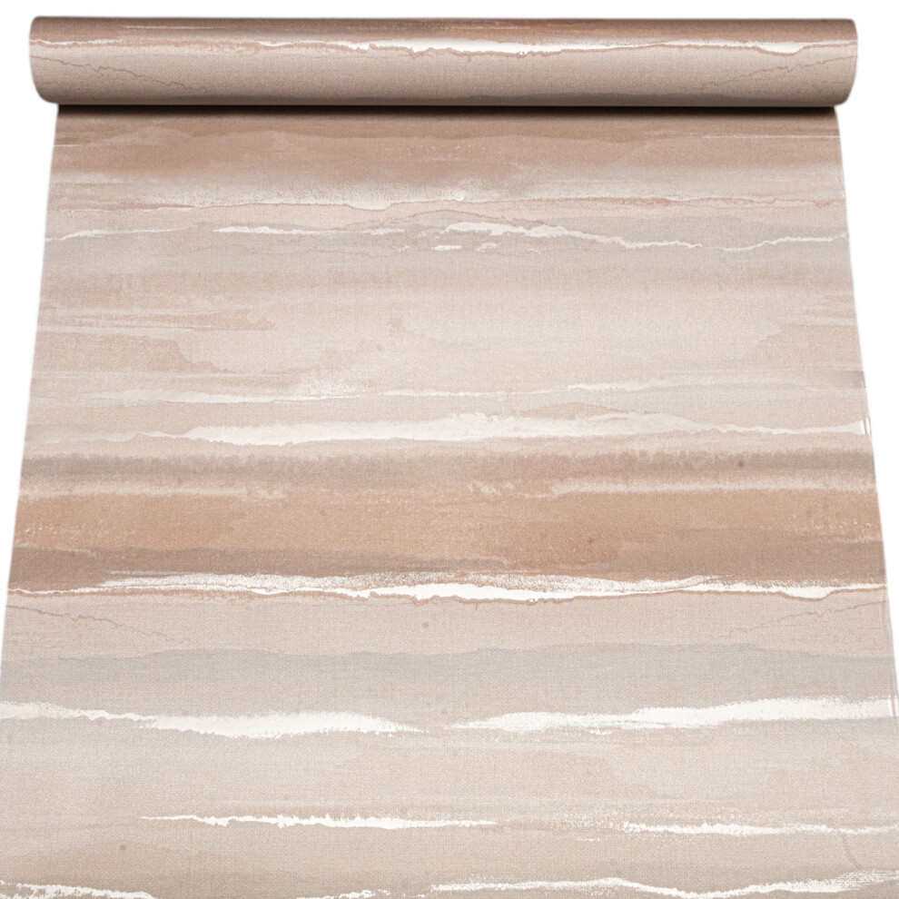 Dusky Pink Sunset Horizon Wallpaper Metallic 5061103678577