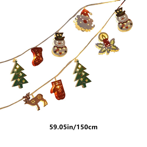 Iron Father Christmas String Lights 10 LED Beads 150cm 2