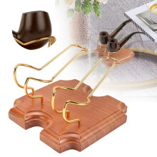 Premium Tobacco Pipe Stand, Solid Wood Display Rack with Metal Slots for Multiple Smoking Pipes - Ideal Home Decor for Pipe Enthusiasts & Collectors