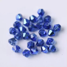Wholesale 3mm/4mm/6mm Plated Bicone Faceted Crystal Glass Loose Spacer Beads lot-#406 Metal Deep Blue-4mm/100pcs