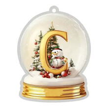 26-Letter Yellow Crystal Acrylic Christmas Ornament
