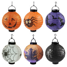 6Pcs Halloween Paper Lanterns – Pumpkin, Spider & Glowing LED Hanging Lights for Indoor/Doorway Decor, Compatible with Halloween Themes