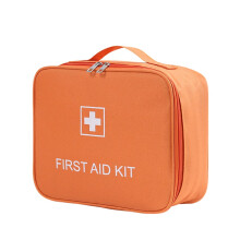 Portable First Aid Kit – Oxford Cloth Emergency Medical Bag for Home, Car, Outdoor, Cycling & Travel – L Orange, compatible with standard supplies