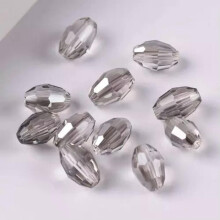 8x6mm 10x8mm 13x10mm Rugby Oval Faceted Crystal Glass Loose Beads Wholesale lot-40# Clear Gray-13x10mm (10pcs)