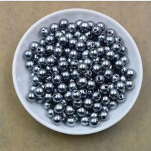 100PC Pearl Spacer Beads Craft ABS Plastic Loose Beads DIY 6mm 8mm 20 Colors-6mm-gray