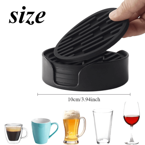 Silicone Coasters Set with Holder 7 Pieces 1