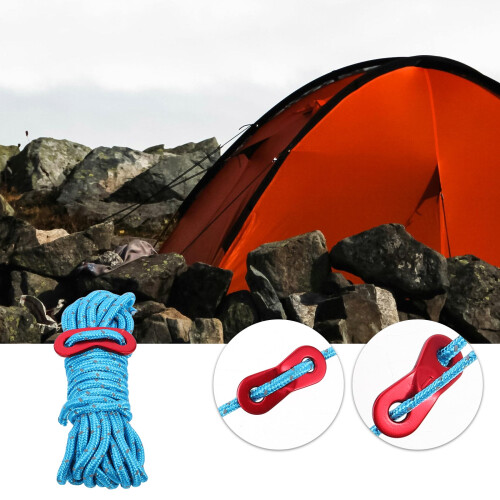 Tent Guy Ropes 4Pcs Blue Polyester for Versatile Set Multipurpose Use in Nighttime Activities 1