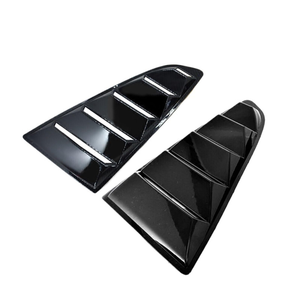 Quarter Window Louvers Carbon Fiber Style Rear Side Vent Covers 2Pcs For 20152019 Ford Mustang Black 9073542774273