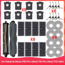 For  Mova P50 Pro Ultra/ P10 Pro Ultra/ P10 Ultra Spare Part Main Tricut Side Brush Hepa Filter Mop Cloth Dust Bag