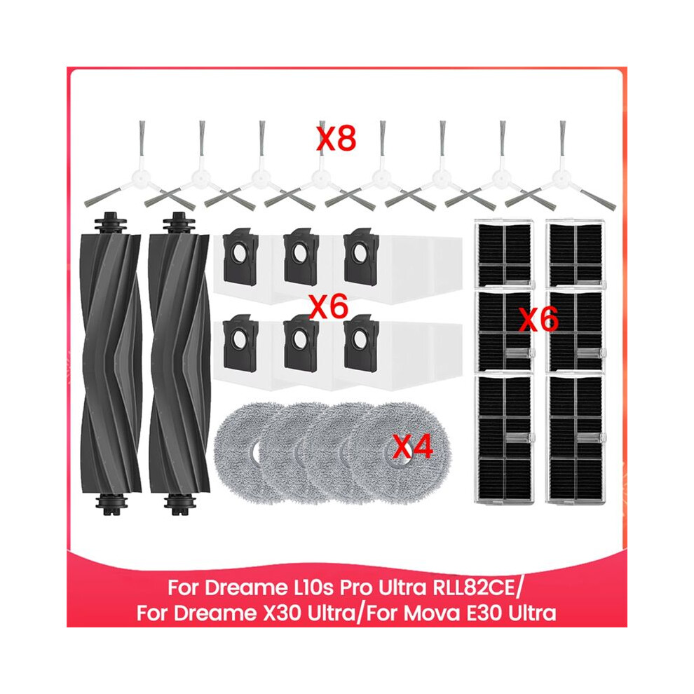 26Pcs Brush Filter Dust Bag Mop Cloth For L10s Pro Ultra Heat Rll82ce/X30 Ultra/Mova E30 Ultra Spare Parts 6032677282063