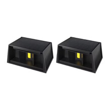 2 Pcs Outdoor Solar Lamp Upper and Lower Angles Warm for Garden Fence Wall