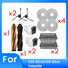 Hoofdrolborstel, Complete Stofzuigeronderdelen voor  X50 Ultra, Zijborstel, HEPA-Filter, Dweil, Stofzak, Stofzuigeronderdelenset