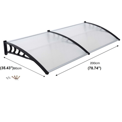 Front Door Canopy 90x200cm Rain Shelter 1