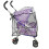 Pet Stroller Pushchair in Purple Dot With Cover 7