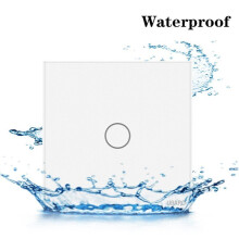 Interrupteur Mural Tactile en Verre Trempé Noir et Blanc, 100-240 V, 3 Boutons, 10 A, UE