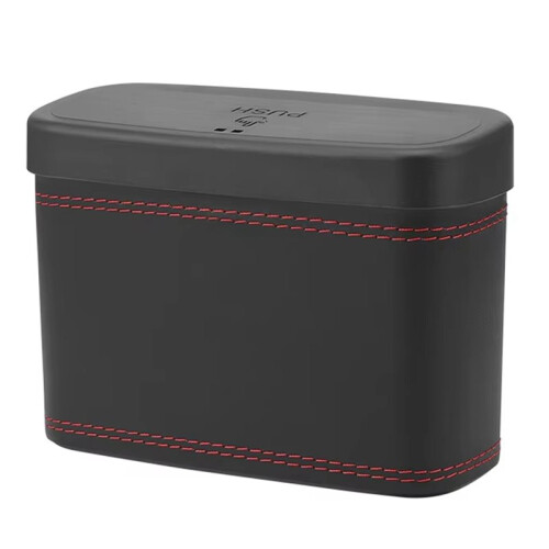 2X Car Trash Bin - Hanging Vehicle Garbage Dustbin, Square Pressing Type, Auto Storage Box, Plastic 1