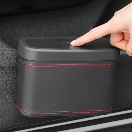 2X Car Trash Bin - Hanging Vehicle Garbage Dustbin, Square Pressing Type, Auto Storage Box, Plastic