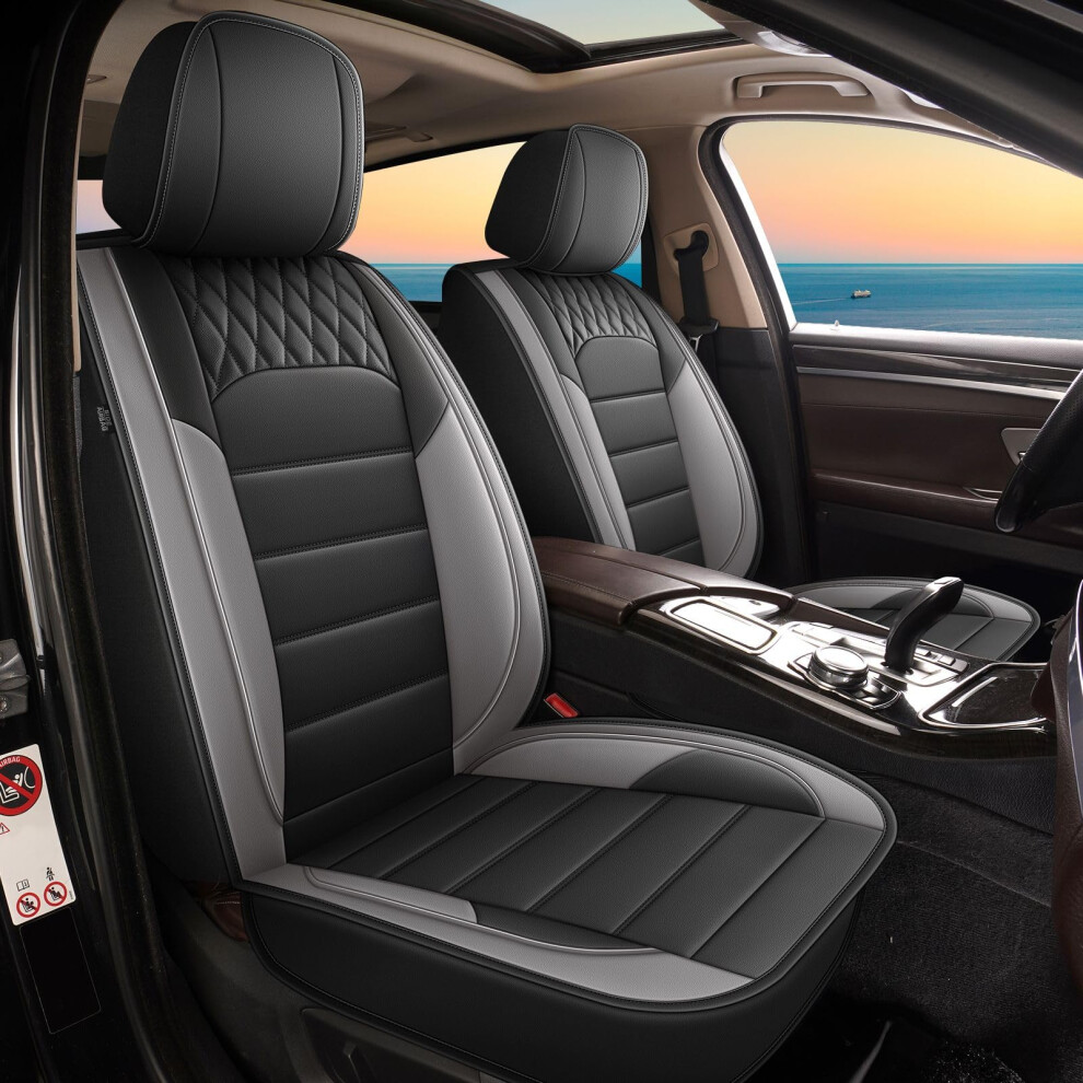Seat Covers For Ford Ranger 2019Â2026 Full Set Waterproof Leather Car Seat Covers And 5 Seats Black/Grey 9073542774716