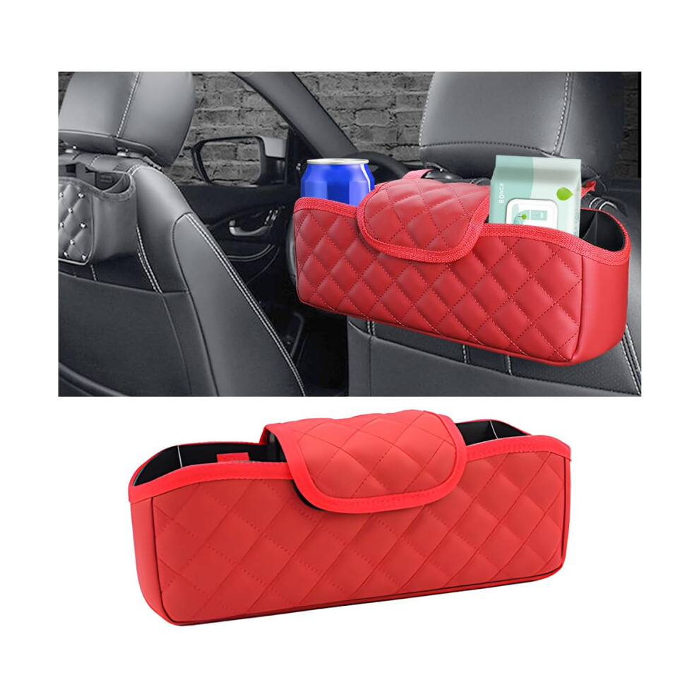 Waterproof Leather Car Seat Organizer With Tissue And Phone Holder, Universal Backseat Storage For Suv, Sedan, Truck (Red) Red 9092120257700