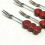 Cute Dessert Fruit Fork Household Tableware Ceramic Storage Tank Stainless Steel Small Fork Set 6