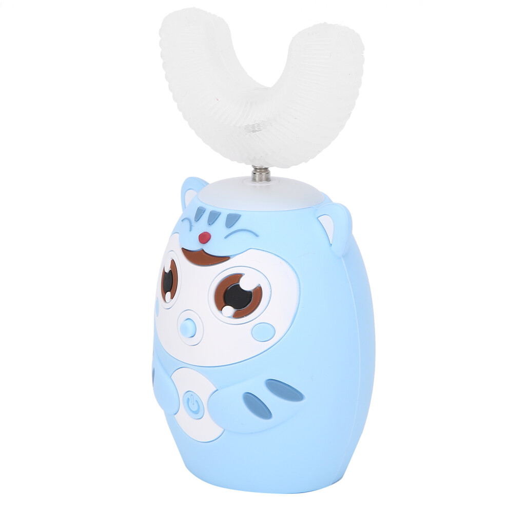 Blue U-Shaped Kids Electric Toothbrush Ultrasonic Oral Cleaning 5V 300Mah