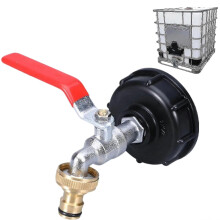 1000l Tank Faucet With Garden Hose Faucet Adapter, S60x6 Ibc Faucet Connector (Only the faucet, no water tank)